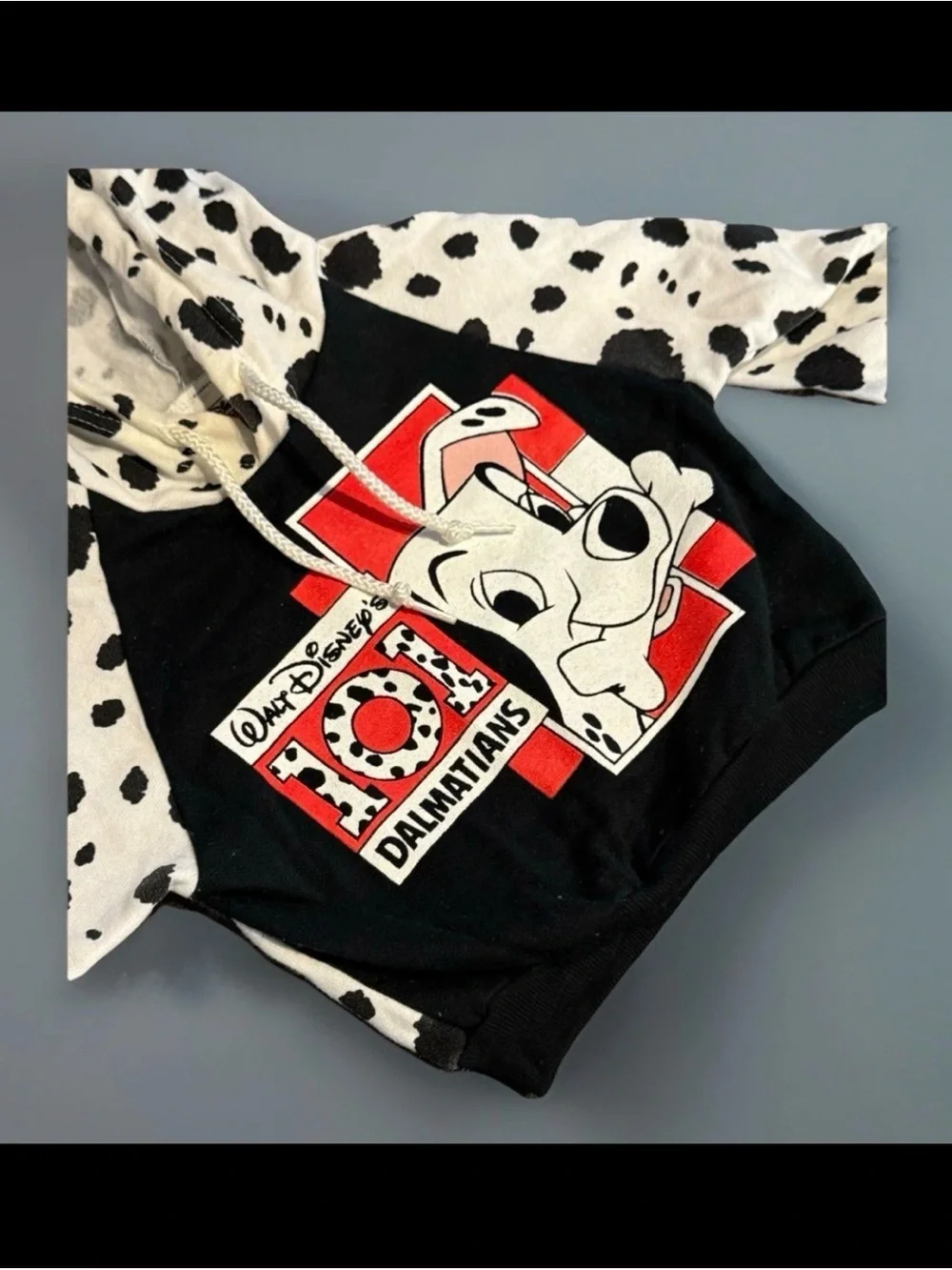 Disney 101 Dalmatians Puppy Ear Hoodie Size 12 Months Vintage 90s